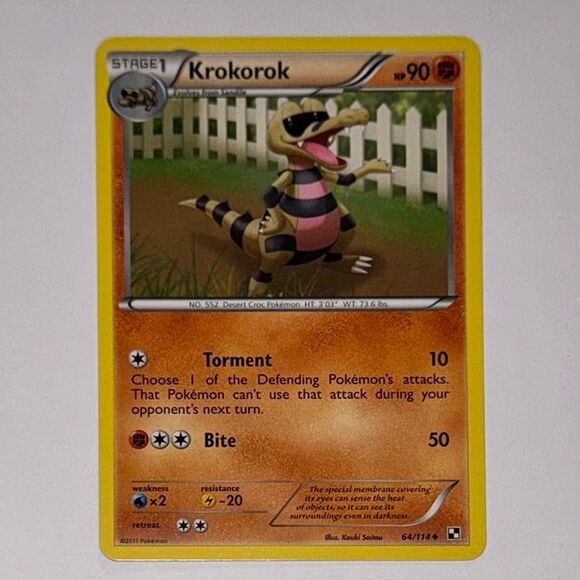 POKEMON CARD: Krokorok #64/114 (Pokemon Black & White) - Picture 1 of 2